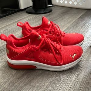 Red PUMA sneakers